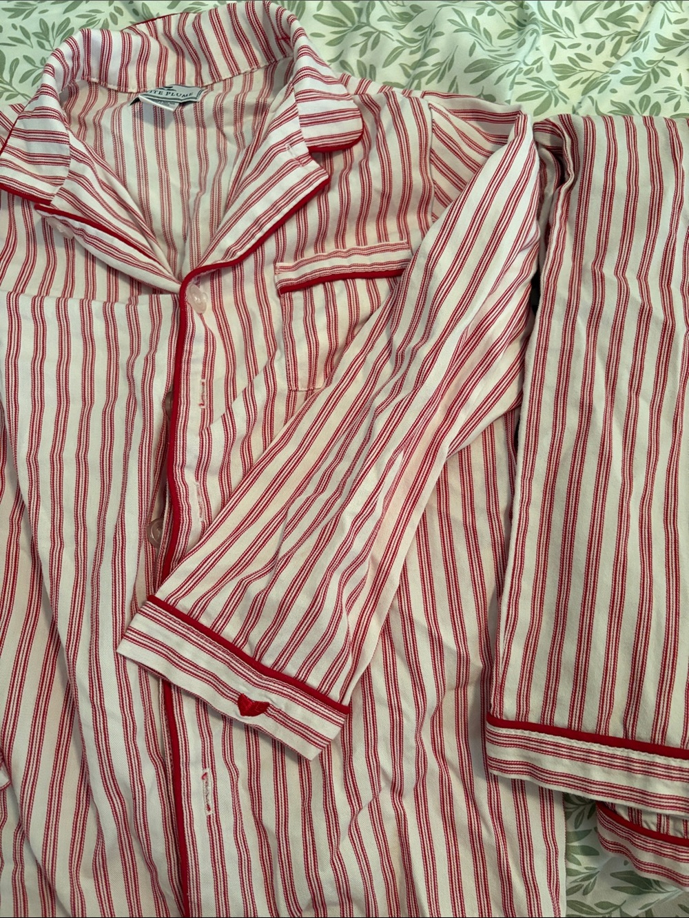 Kids Petite Plume Red Stripe Pajama Set.